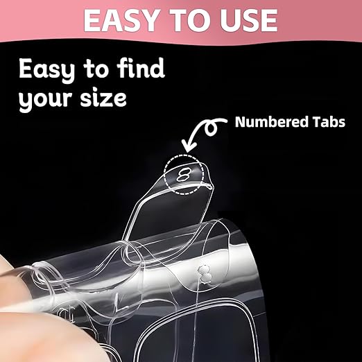 10 Sheets Nail Adhesive Tabs, 300 Pcs Clear Nail Stickers for Press Ons, 15 Sizes Long-Lasting Double-Sided Jelly Sticky Tabs for Nails, Waterproof Nail Adhesive Tabs