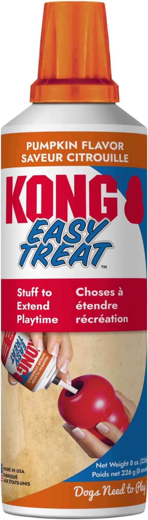 KONG Easy Treat Pumpkin Dog Paste 3-Pack – Mess-Free Stuffing Treat