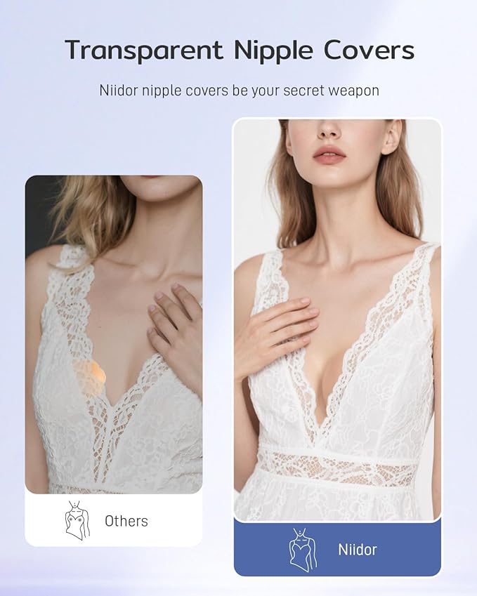 Niidor Transparent Nipple Covers For Women Seamless Silicone Pasties Nipple Covers Reusable 2025 Upgraded Breast Petals