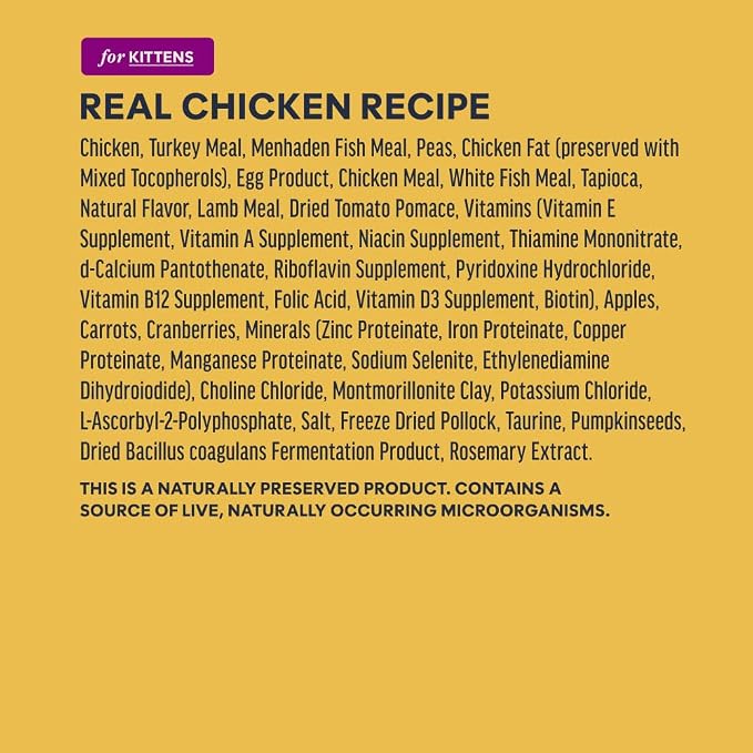 Instinct Original Kitten Dry Food, Raw Coated, Real Chicken, 4.5 lb. Bag | Raw-coated kibble with cage-free chicken, high animal protein, DHA, probiotics, and omegas to support growing kittens