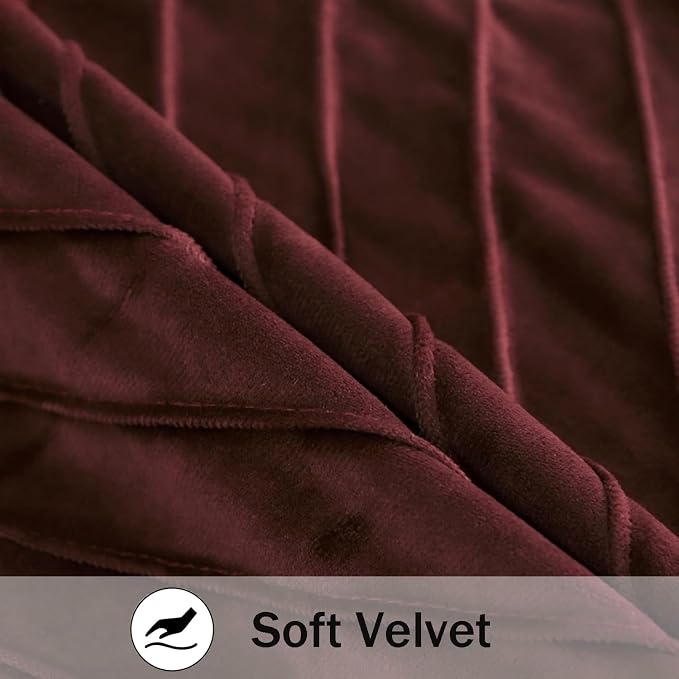 Velvet Throw Pillow Covers 26x26 inch Pack of 2 Gold Decor Burgundy | Soft Solid Pillow Covers,Modern Luxury Home Decor,for Couch Chair Sofa Bedroom Livingroom,Hidden Zipper,Ideal Gift,Easy Care