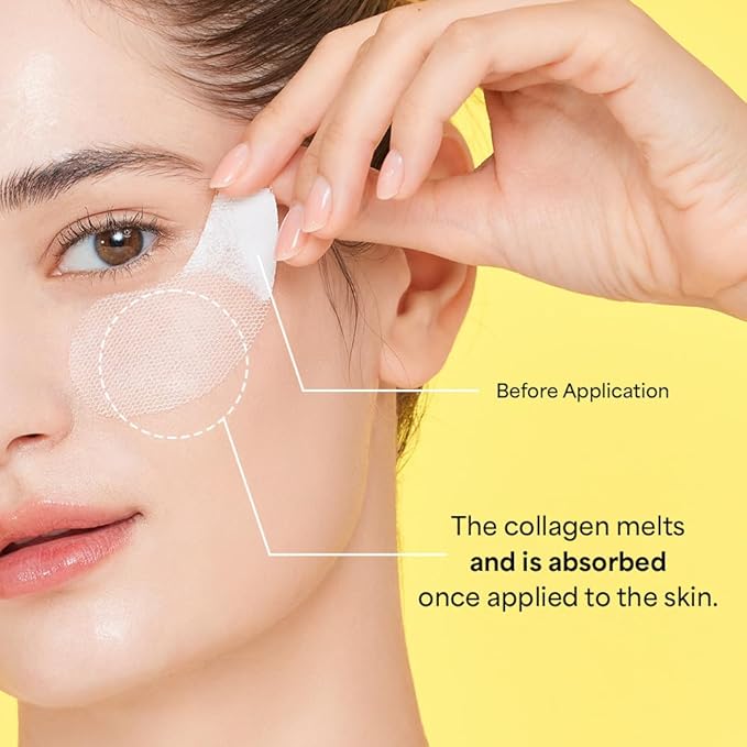 SUNGBOON EDITOR Deep Collagen Melting Patch | Collagen & Glutathione, Hydrating Patch, Firm-Looking Skin for Fine Line Care, Spot Care, Collagen Patches, Eye Area Care Patch, Korean Skincare,1.13 oz