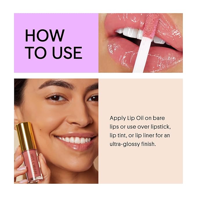 Winky Lux Juicy Very There Lip Oil - Hydrating Coral Pink Tint with Jojoba Oil, Non-Sticky Glossy Lip Oil, Bright Pink Gloss for Juicy Lips & Soft Vanilla Scent