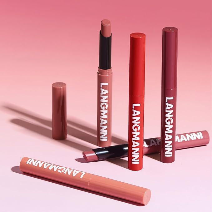 Matte Lipstick for Women Lipstick Matte Set with Retractable and Long-Lasting Pigmented Lip Sticks for Smoothly Lip Makeup (6 Pcs Dark Color Series)