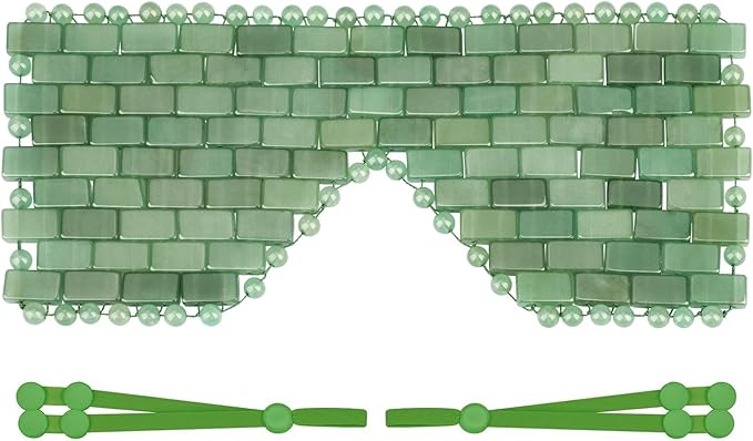 ideayard Jade Eye Mask, Cooling Facial Mask, 100% All Natural Adventurine Quartz Eliminate Wrinkles, Puffiness & Migraine Relief Mask