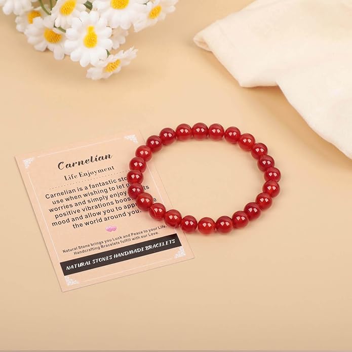 AD Beads Handmade Gemstone Stretch Elastic Bracelet Crystal Healing Reiki Nature's Beauty and Spiritual Essence Unisex