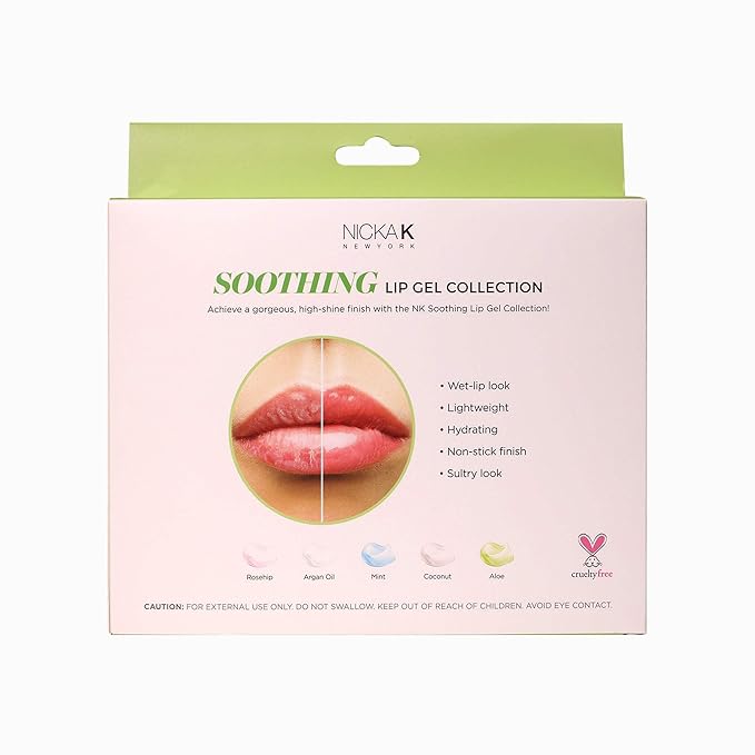NICKA K NEW YORK Lip Gel Collection, High Shine, Non-Sticky, Lightweight Lip Gloss (MLLG03N Soothing)