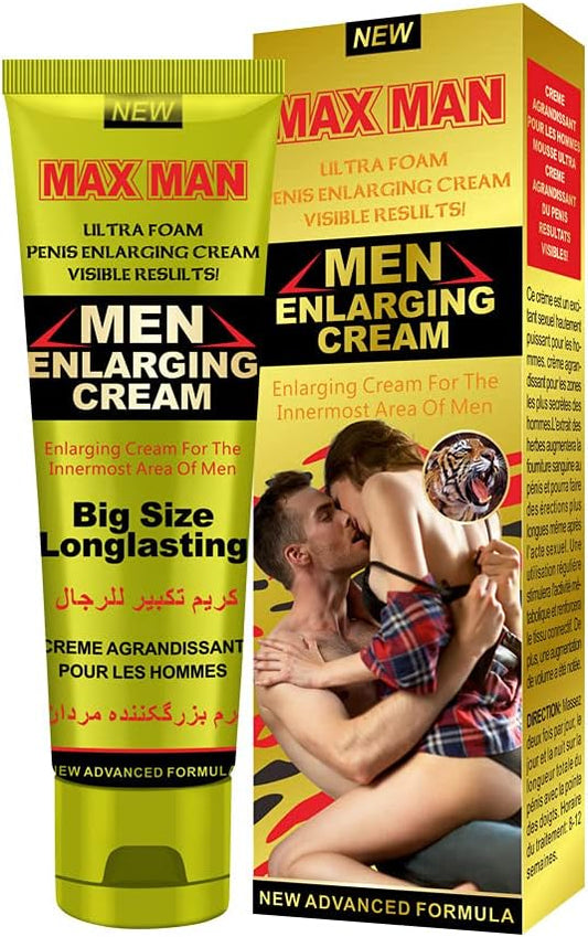 Men's Massage Cream Penis Becomes Longer Thicker Enhancement Men Energy for Care Delay Performance Boost Strength (50g) (Yellow)