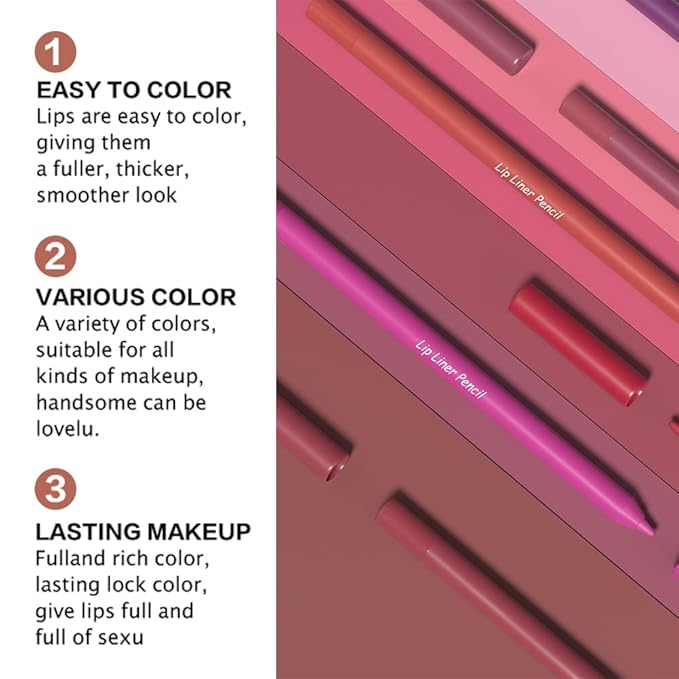 evpct 1Pcs Ruby Strong Red Matte Long Lasting Lip Liner Pencils Makeup for Shaping & Sculpting Lips, No Transfer Long Wear Waterproof Pigmented Lip Liner lipliners Crayon Lipstick Pencil Sharpener 21