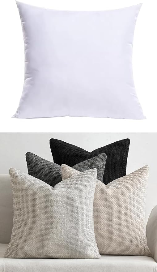 MIULEE Throw Pillow Insert and Chenille Pillow Covers