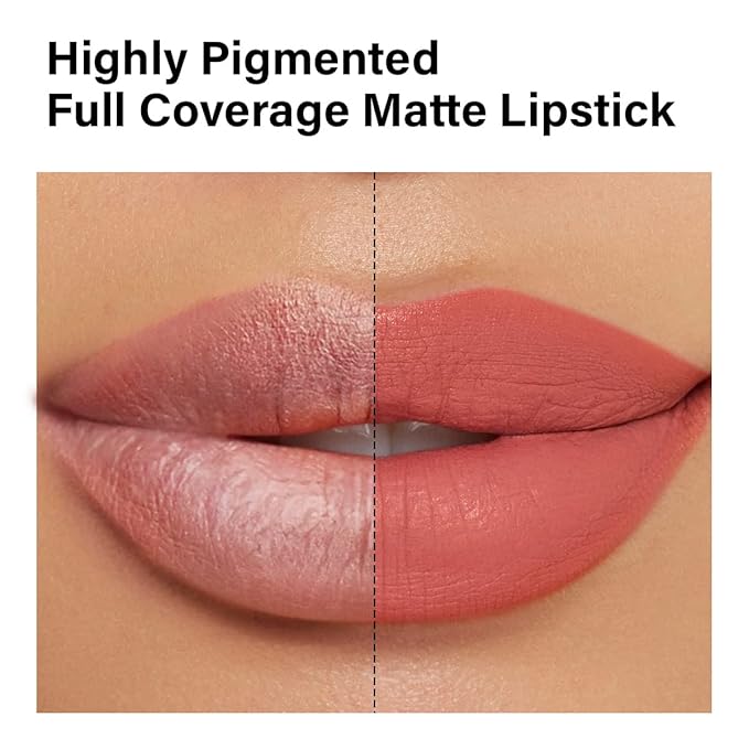CARSLAN Matte Lipstick Hydrating Lip Color Makeup, Highly Pigmented Lipstick with Moisturizing Formula, Lightweight, Smooth, M14