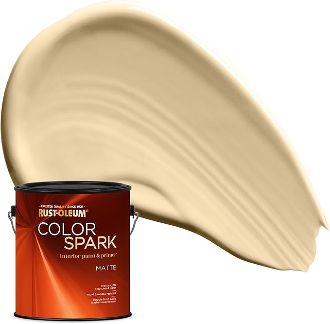 Rust-Oleum Color Spark Interior Paint and Primer in One, Matte, Cocoa Butter, 1 Gallon