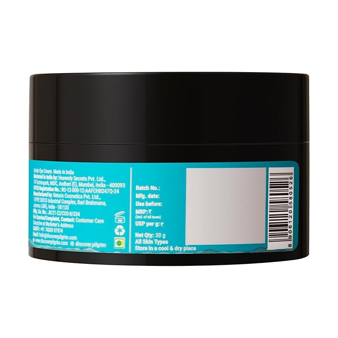 Pilgrim Retinol Under Eye Cream with Korean White Lotus & Hyaluronic Acid | Hydrating Eye Cream for Dark Circles, Fine Lines & Puffiness | For Men & Women | 1.06 Oz (30gm)