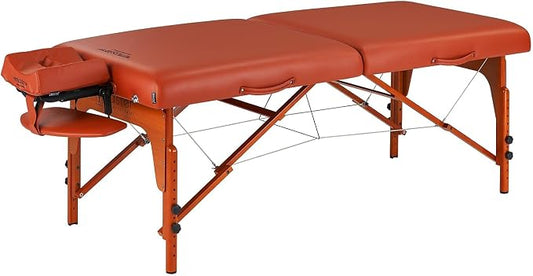 Master Massage 31" Santana Pro Portable Massage Table Package, Memory Foam Cushioning, Reiki Leg Panels, Mountain Red- Tattoo Table- Spa Bed- Folding Massage Table- Facial Bed