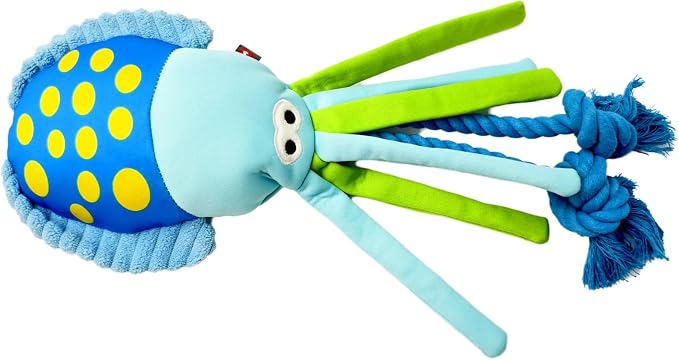 Durable Squeaky Plush Rope Dog Tug Toy for Large Aggressive Chewers