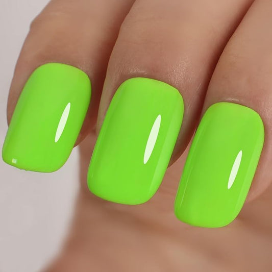 Neon Lemon Green UV/LED Soak Off Gel Polish, 15ml Bright Nail Polish for Manicure Salon or DIY Nail Art at Home, Summer Color Kit Gift for Women Girls - GP0087