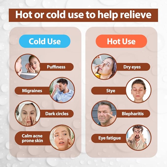 NEWGO Cooling Eye Mask for Puffy Eyes, Cold Eye Mask Eye Ice Pack for After Eyes Surgery, Tension Stress Relief, Itchy Eyes, Headaches, Dark Circles - Brown