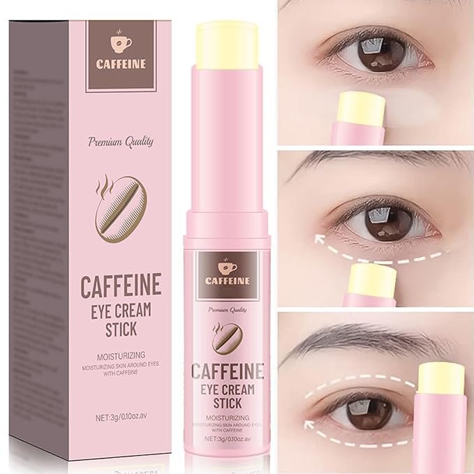 2PCS Caffeine Eye Stick with Retinol, Caffeine Eye Cream for Dark Circles Hydrating Under Eye Cream for Anti-Aging Reduce Fine Lines, Moisturizes, Softens & Nourish Skin