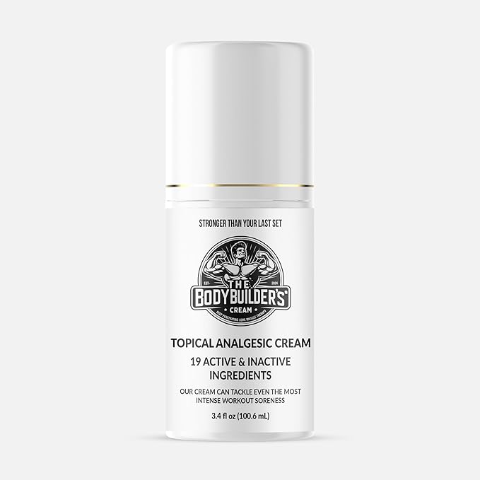 The BodyBuilder's Cream - Nuclear Strength Sore Muscle Therapy Soothing Analgesic Cream for Bodybuilders, Weightlifers and Athletes