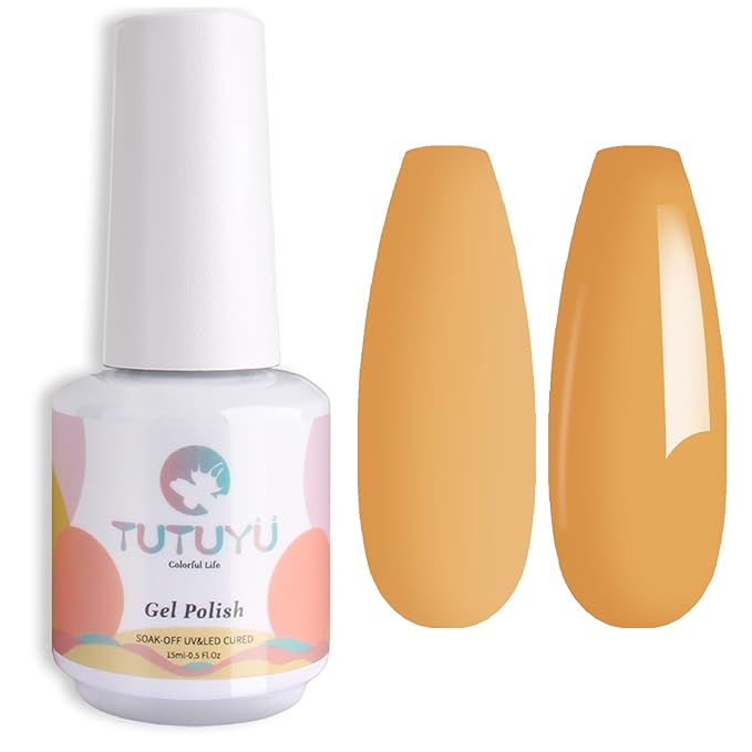 Mustard Yellow Gel Nail Polish 15ml - 28+ Days Long Lasting Chip Resistant Self-Leveling Turmeric Yellow Nail Gel