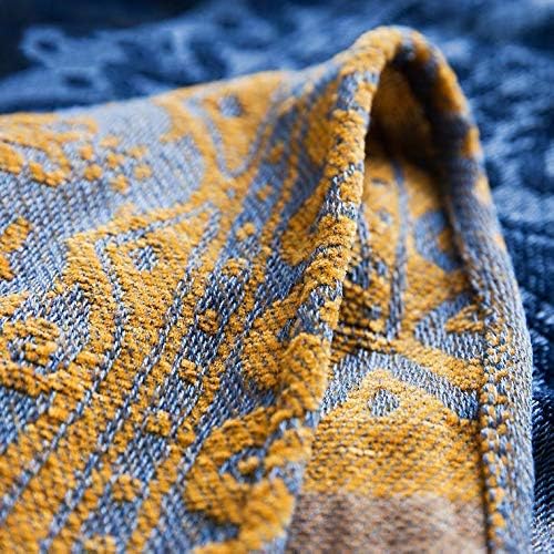 Bohemian Throw Blanket for Couch，Colorful Chenille Tassels Boho Woven Hippie Throw Blankets for Couch Bed Sofa Chair Recliner Loveseat, Bohemian Fringe Tassels Decor Home(Blue, S:60x75)