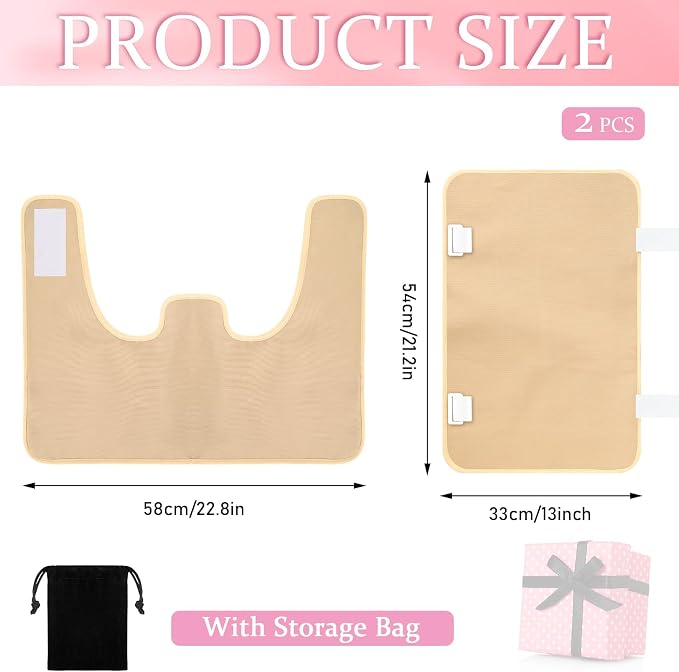 Timgle 2 Pcs Shoulder Castor Oil Pack Wrap Flannel Cotton Castor Oil Packs with Back Castor Oil Pad Reusable Massage Castor Oil Pack Kit for Liver Body Massage, Castor Oil Not Included