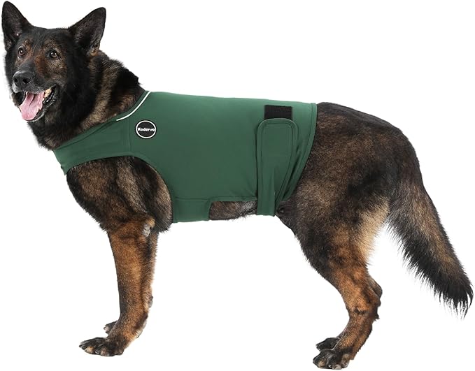 Dog Anxiety Jacket, Skin-Friendly Dog Calming Shirt - Dog Coat for Thunder, Fireworks, Vet Visits and Separation - Keep Pet Calm Without Medicine & Training, Dark Green, Small