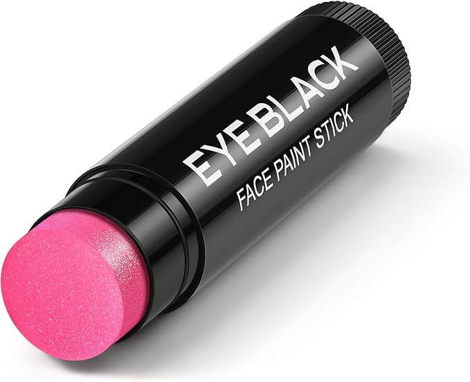 CCbeauty Hot Pink Glitter Eye Black Stick for Multi Sports, Anti-Glare EyeBlack for Football Baseball Softball Lacrosse, Water-Proof Eye Black for Athletes & Fans, Sport Face Paint, Pink Accessories