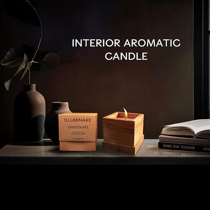Soy Wax Scented Candles for Home 60 Hour Burn Time – Gift Wood Wicked Soy Candles Non Toxic - Scented Candles Gift – Premium Aromatherapy Candle – Highly Scented Holiday Candles Chocolate