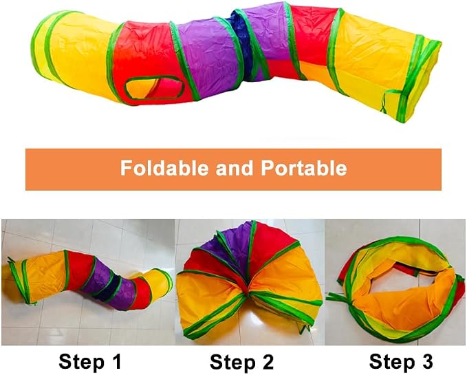Cat Tunnel, Cat Tunnels for Indoor Cats, S-Shape Foldable Cats Cave