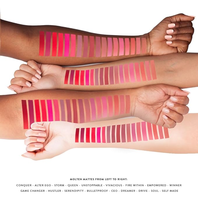 NATASHA MOOR: Molten Matte Liquid Lipstick - Long-Lasting, Hydrating, Matte Finish with Moisturizing Vitamin E - Waterproof, Kiss-Proof, Cruelty-Free - 12-Hour Stay Power - EMPOWERED