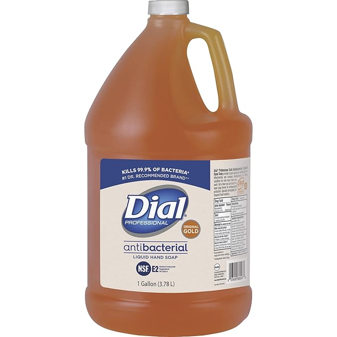 Dial Professional Gold Antibacterial Liquid Hand Soap, 1 Gallon Refill Bottle, 128 Fl Oz