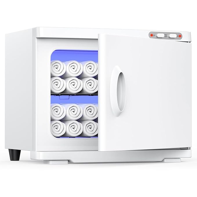 23L Hot Towel Warmer Spa, Large 2-in-1 Spa Towel Warmers for Facials Esthetician, Towel Warmer Cabinet Towel Heater for Barber, Salon(White)