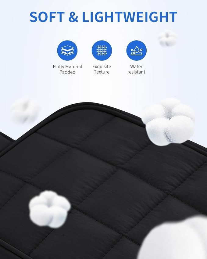 Narwey Quilted Makeup Bag Puffy Make up Bag Cosmetic Bag Organizer, Puffer Travel Toiletry Bag for Traveling Women Girl, Travel Bag for Toiletries, Skincare Medicine Bags (Black)
