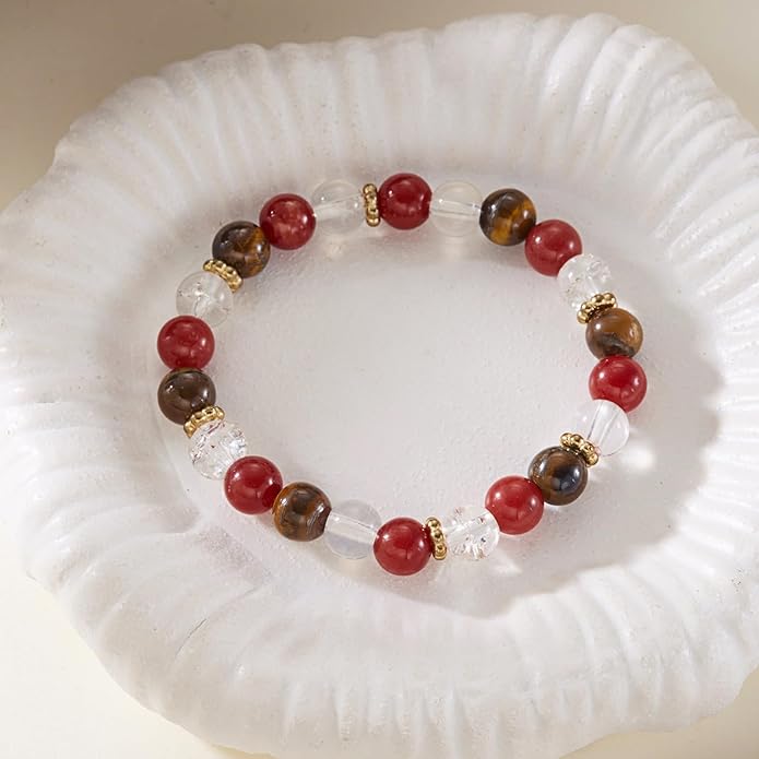 Healing Crystal Bracelet for Women Men Inspirational Bracelet Natural Stone Stretch Bracelet Spiritual Crystal Beads Bracelet Anxiety Relief Jewelry Gifts