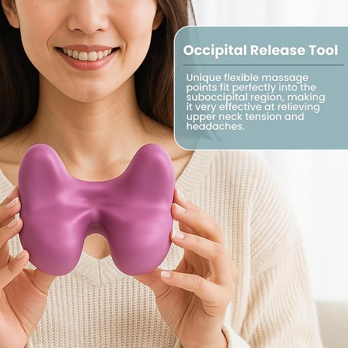 Trigger Point Neck Massager for Neck Pain Relief, Occipital Release Tool, 100% Silicone Design with Flexible Points to Relieve Deep Muscle Tension and Headaches