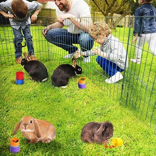 8 Pcs Stacking Cups for Bunny, Rainbow Colored Reusable Rabbits Bunny Toys