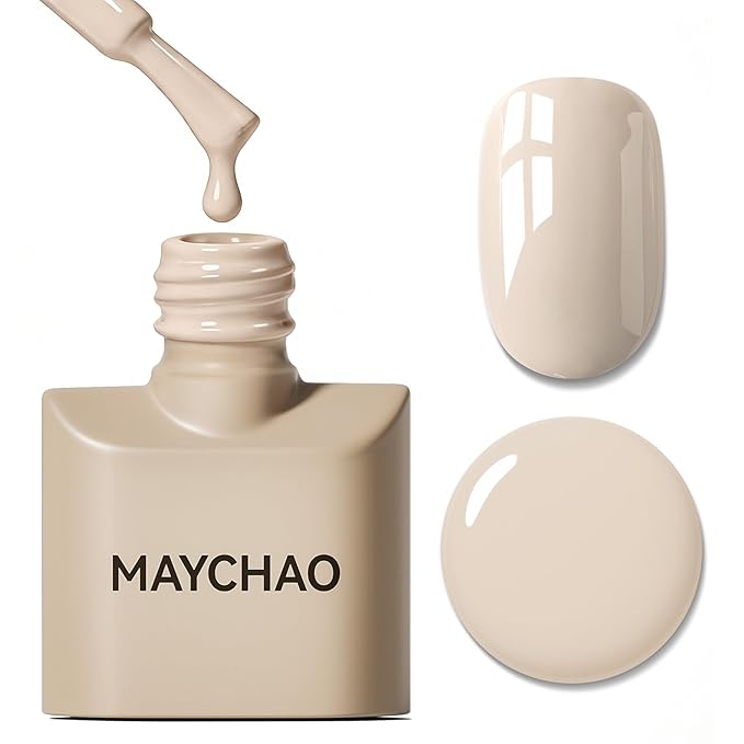 MAYCHAO 15ML Gel Nail Polish 1Pc Vanilla Frosting Gel Polish Soak Off UV LED Nail Polish Nail Art Starter Manicure Salon DIY at Home, 0.5 OZ