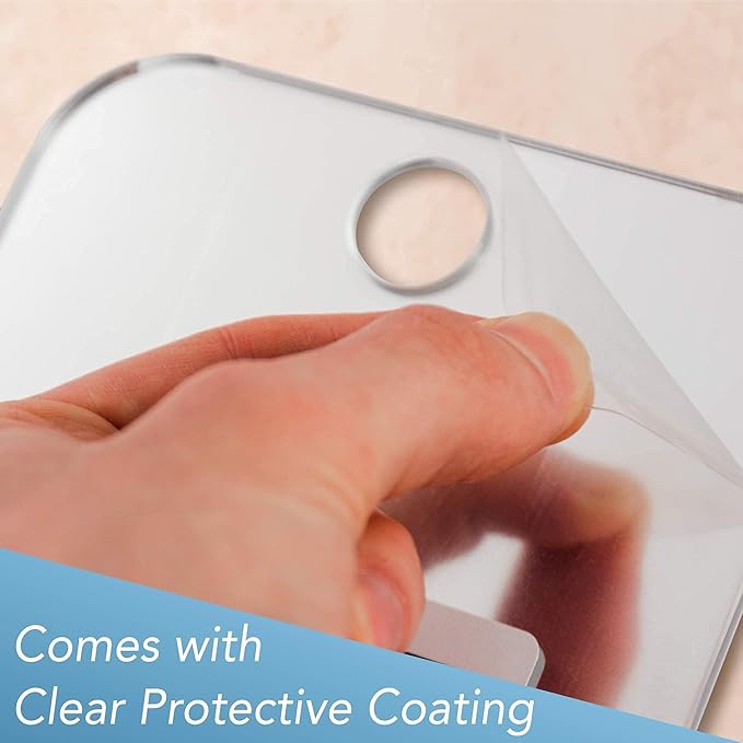 Shave Well Deluxe Anti-Fog Shaving Mirror | Fogless Hanging Bathroom Shower Mirror with Handheld Option for Men and Women | Includes Long-Lasting Removable Adhesive Hook for Wall