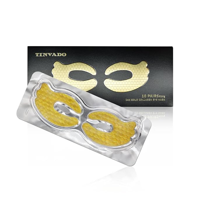 Eye Patches for Puffy Eyes - Under Eye Mask Dark Circles and Puffiness- Gold under Eye Patches, Collagen Eye Pads, Eye Bags Treatment for women or men