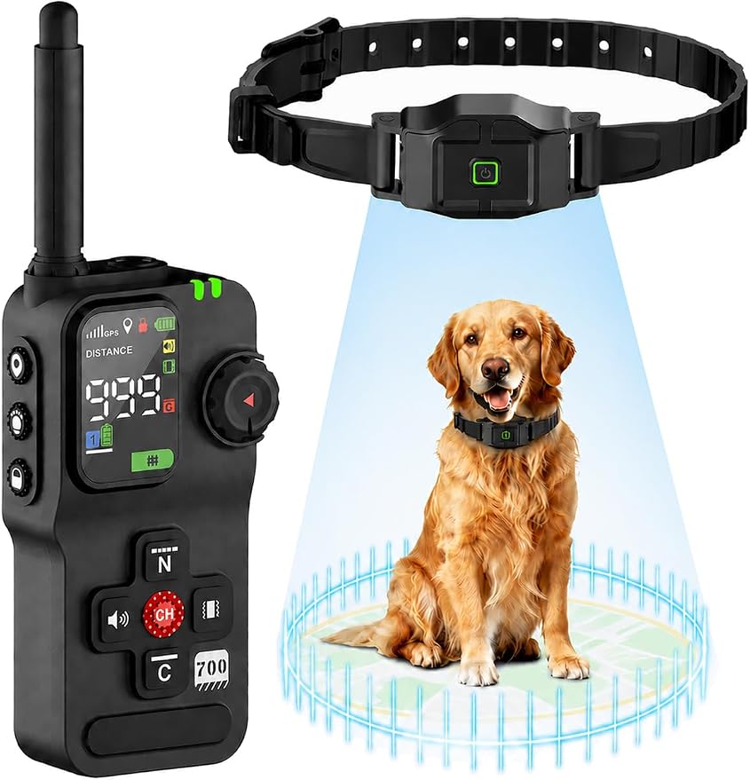 2-in-1 GPS Wireless Dog Fence & Training Collar System for Dogs 18+ lbs
