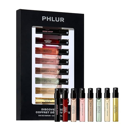 PHLUR Fragrance Discovery Set (2026) - 8pc Perfume Sample Set ft. New Releases Cherry Stem, Afterglow and Honey Moon - 2mL Mini Perfume Fine Fragrance Samples (8 x 2mL)