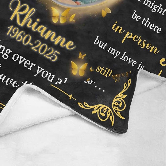 Custom Memorial Blanket with Photo - Sympathy Gift for Loss of Loved One