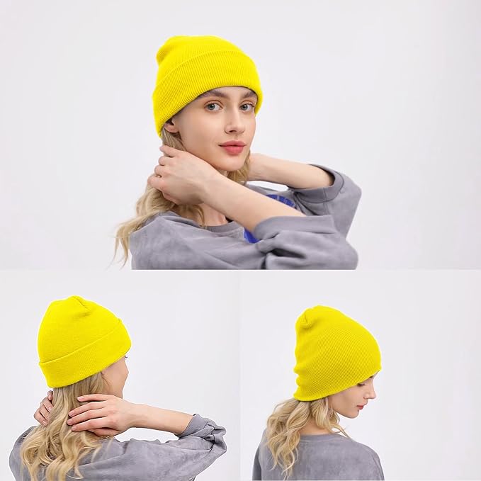 ZOORON Beanie for Women Men Ski Watch Cap Cuffed Plain Skull Knit Hat Soft Fisherman Winter Hat