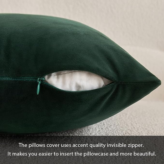 MIULEE 12x20 Inch Lumbar Velvet Throw Pillow Cover Set of 1 Army Green | Soft Luxury Decorative Throw Pillow Cover, Single Rectangle Cushion Case, Home Decor for Chair Couch Sofa Bedroom Car Bed