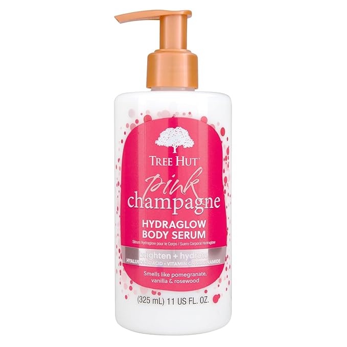 Tree Hut Pink Champagne Hydraglow Body Serum, Brighten & Hydrate, with Hyaluronic Acid, Vitamin C & Niaciamide, 11 Oz.