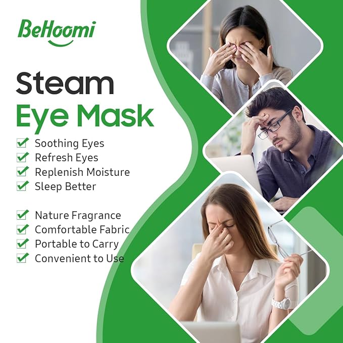 20 Packs Steam Eye Mask, Heated Eye Mask Warm Compress for Eyes, Disposable Self Heating Steam Mask for Home, Sleep, Spa, Travel Essentials & Relaxation Gifts for Women (Lemongrass)