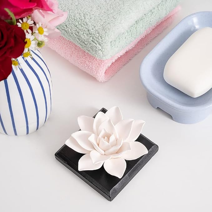 Magnolia Flower Styling Essential Oil Diffuser Stone, Non-Electric, Handmade Products, Decorative Tabletops, Car Decoration Ornaments(Essential Oils Not Included)
