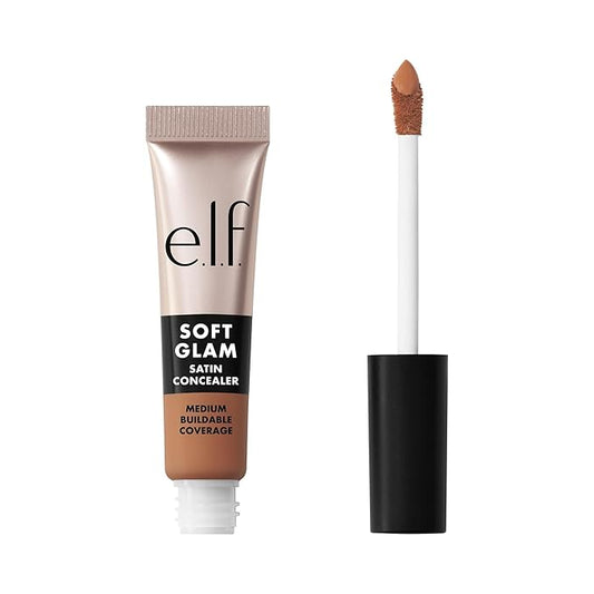 e.l.f. Soft Glam Satin Concealer, Medium Coverage For Blemishes & Under-Eye, Crease-Resistant, Long Lasting, Vegan & Cruelty-Free, 44 Tan Cool