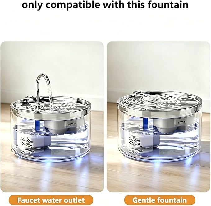 WEPIOU 12 Pack Cat Water Fountain Filters for 95oz/2.8L Glass pet Fountain | 6 Filters&6 Sponges,Multi-Stage Replacement Filters, Package Amount for 2-3 Months